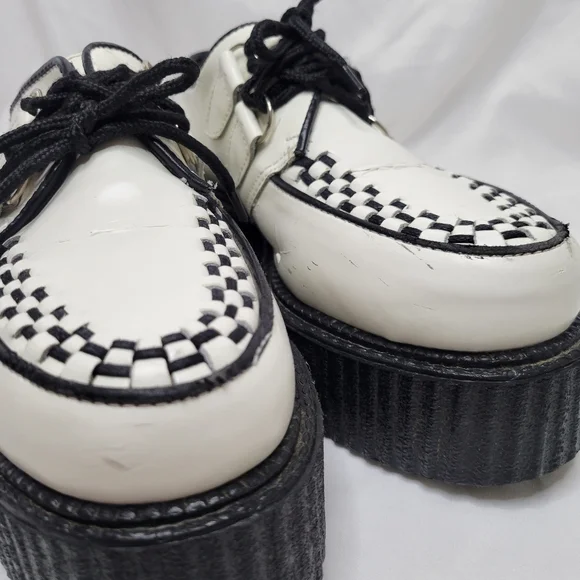 Demonia black & white contrast platform oxfords - Picture 8 of 16